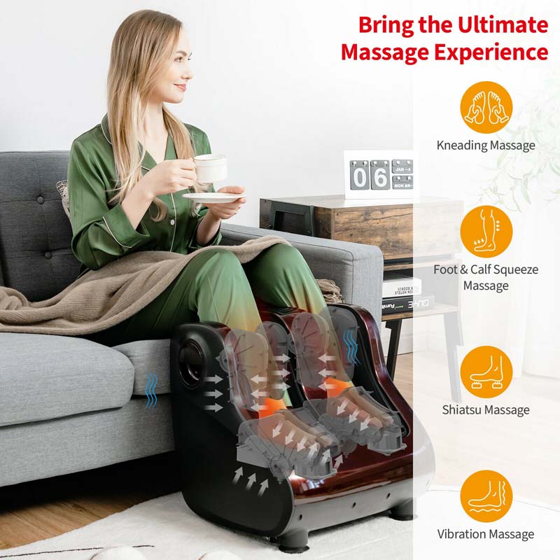 Foot Amp Calf Massager With Heat Amp Remote Shiatsu Kneading Electric Massage Machine With Adjustable Tilt Base Timer Lcd Screen