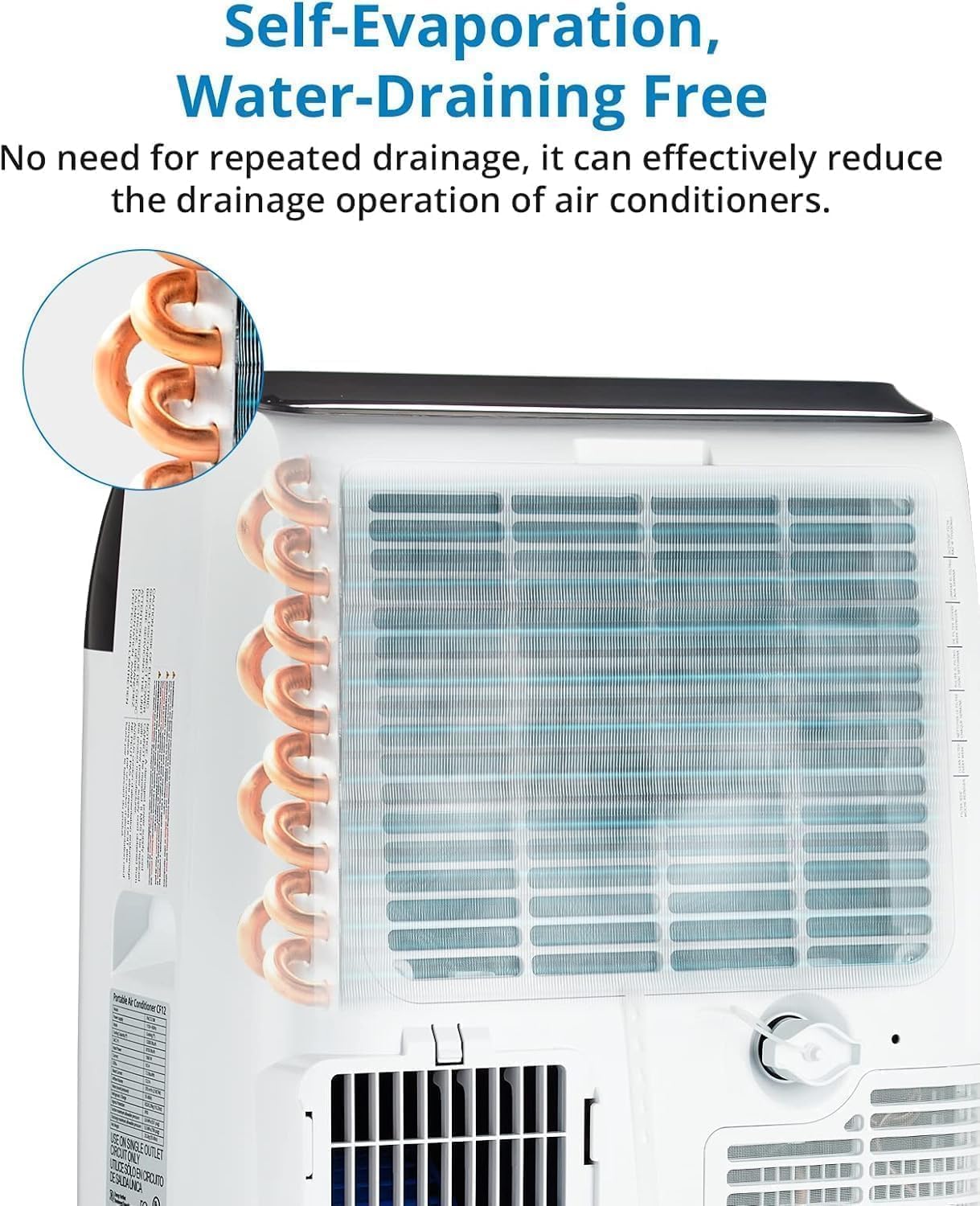 Zstar Mobile Klimaanlage 12000 BTU, 4-in-1 Klimagerät mit Schlafmodus & 24h Timer, kühlt Räume bis 550 sqft, ideal für Wohnung, Wohnmobil, Büro – Energieeffizienzklasse A, Schwarz