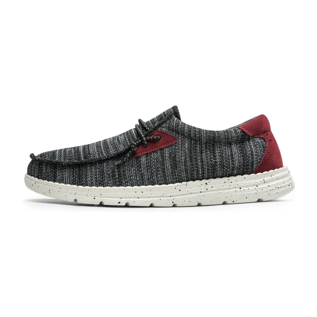 Men's Casual Walking Loafers �C Black Red