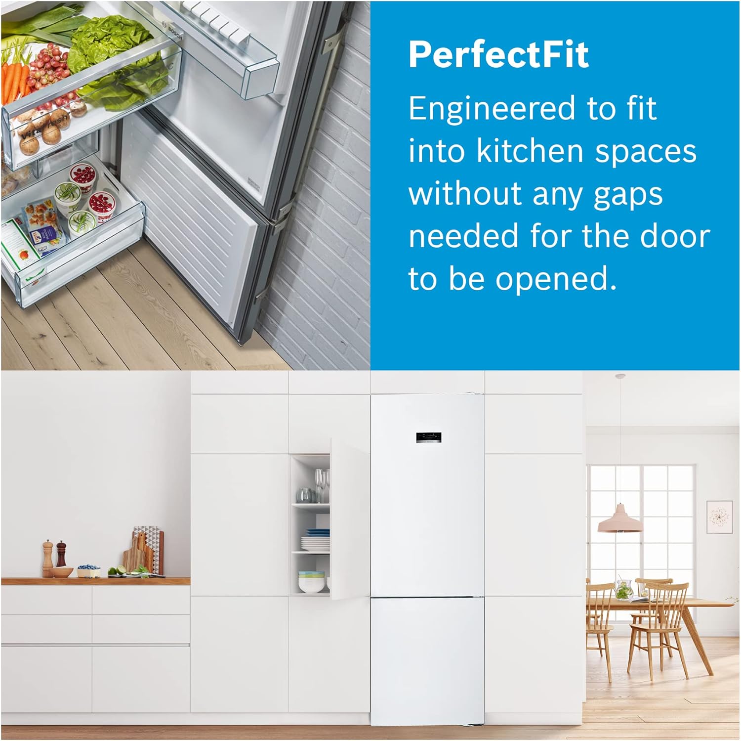 Bosch KGN49XWEA - Série 4, Réfrigérateur combiné pose-libre, 203 x 70 cm, Blanc