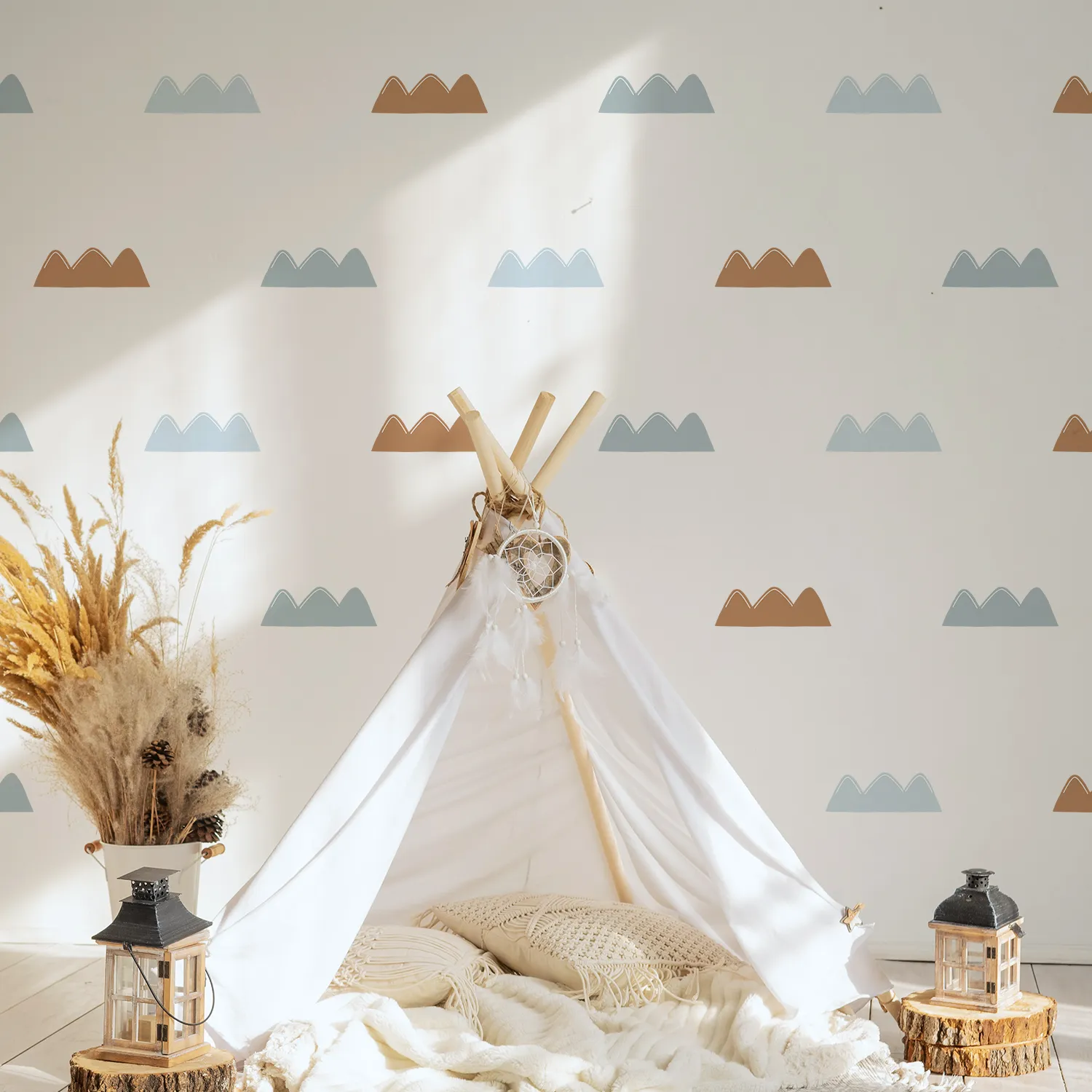 Mountain Wall Stickers for Kids Room, Mountain Nursery Wall Decals