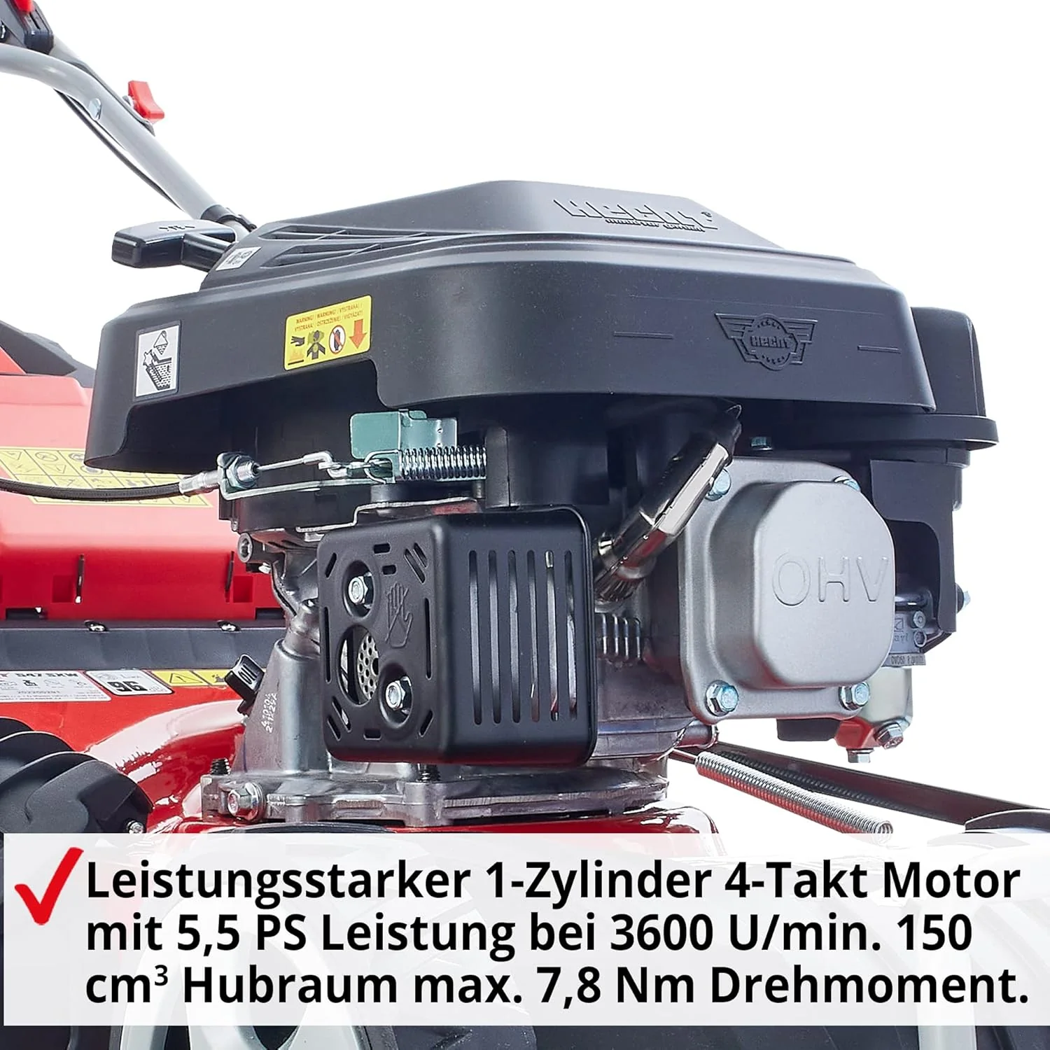 HECHT 5IN1 Benzine grasmaaier �C Comfortabele zelftrekker �C Voor oppervlakken tot 1000 m2 �C Krachtige 4-taktmotor met 46 cm maaibreedte �C Aandrijving op de wielen �C Mulchfunctie �C Zijuitworp �C Benzine grasmaaier
