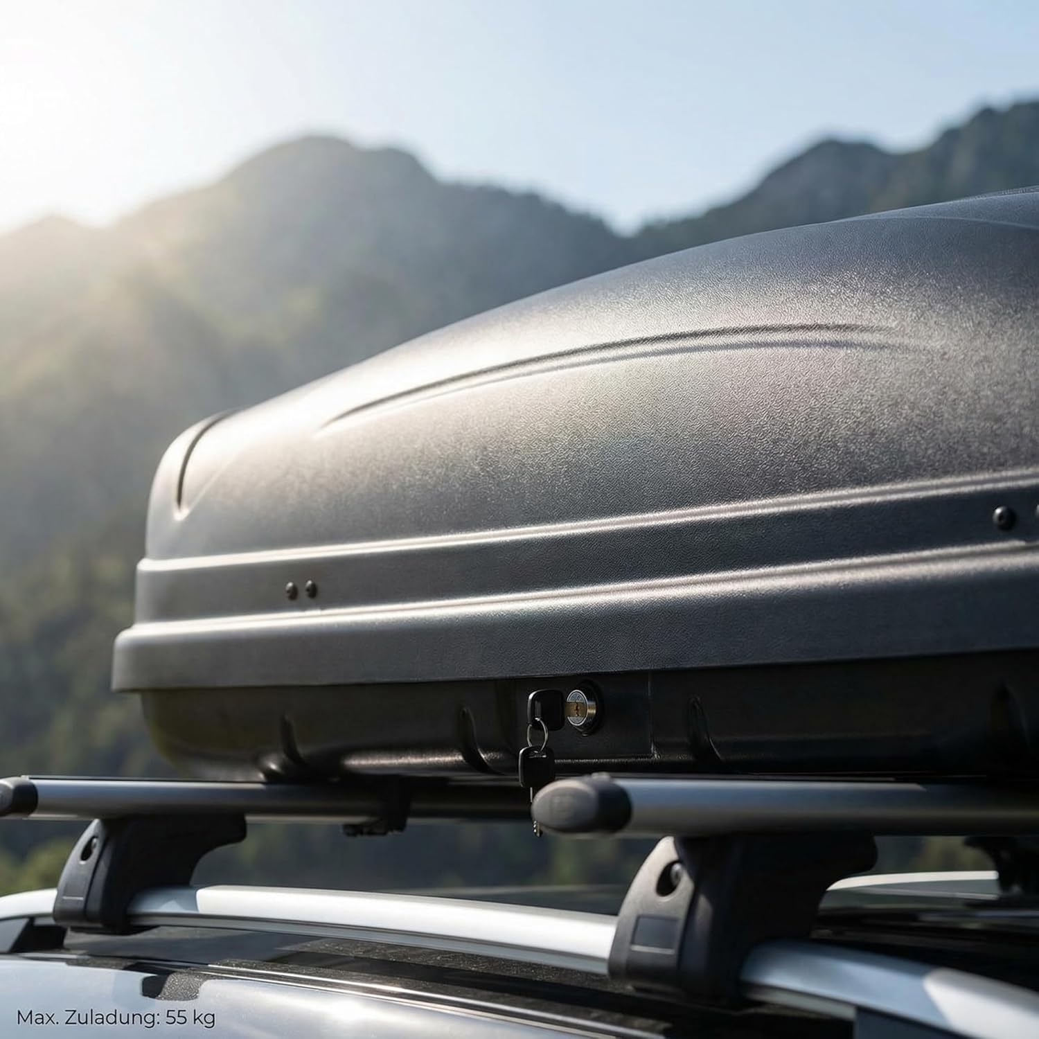 Dachbox VDP-MAA320 schwarz matt Auto-Dachkoffer abschließbar 320 Liter