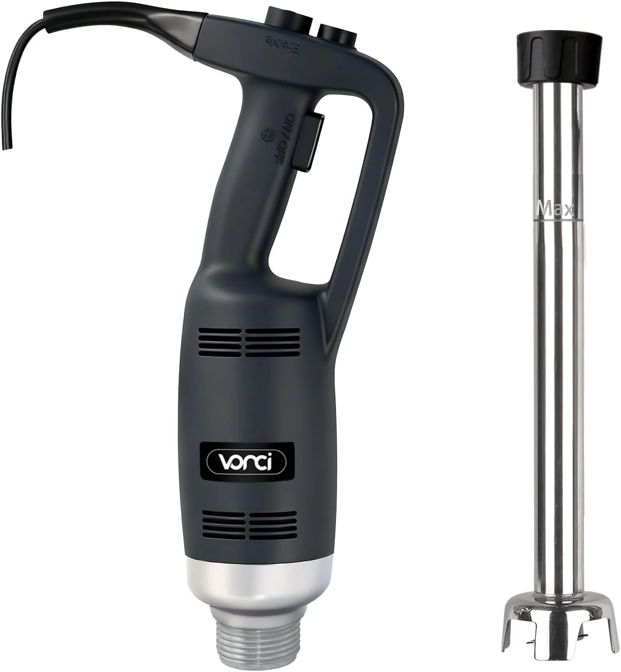 VONCI 500W Commercial Immersion Blender. 16 SUS 304 Removable Shaft. Heavy Duty Power Hand Mixer with Variable Speed 6000-20000RPM. Professional Electric Stick Blender for Restaurant Kitchen Use.