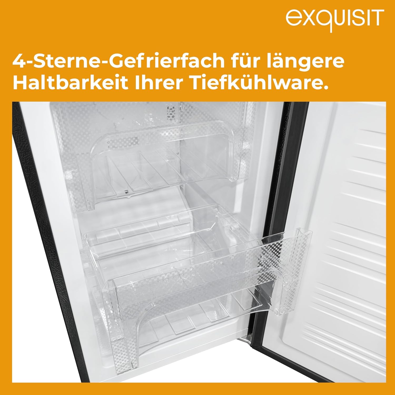 Exquisit Kühl-Gefrierkombination No Frost 193 l – KGC5195 | No-Frost, LED, elektronische Temperaturregelung, Inoxlook, 160 x 51 x 61 cm, Energieklasse E