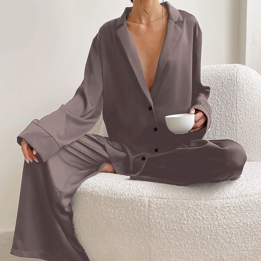 Luxuri?ses Satin-Pyjama-Set f��r Damen