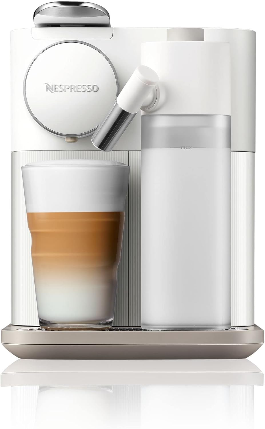 Nespresso De'Longhi EN640.W Gran Lattissima Kaffeekapselmaschine mit automatischem Milchsystem,19 Bar Druck, 1400W,Weiß