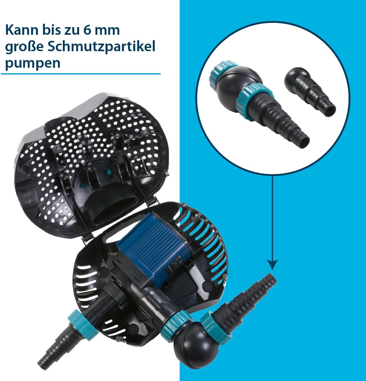 AquaForte O-20000 Plus, 200 Watt, max. Durchfluss 19 m3/Stunde, max. Förderhöhe 7 Meter, Kabellänge 10 Meter, für Wasserläufe, Wasserfälle, Springbrunnen, Filter usw, Schwarz