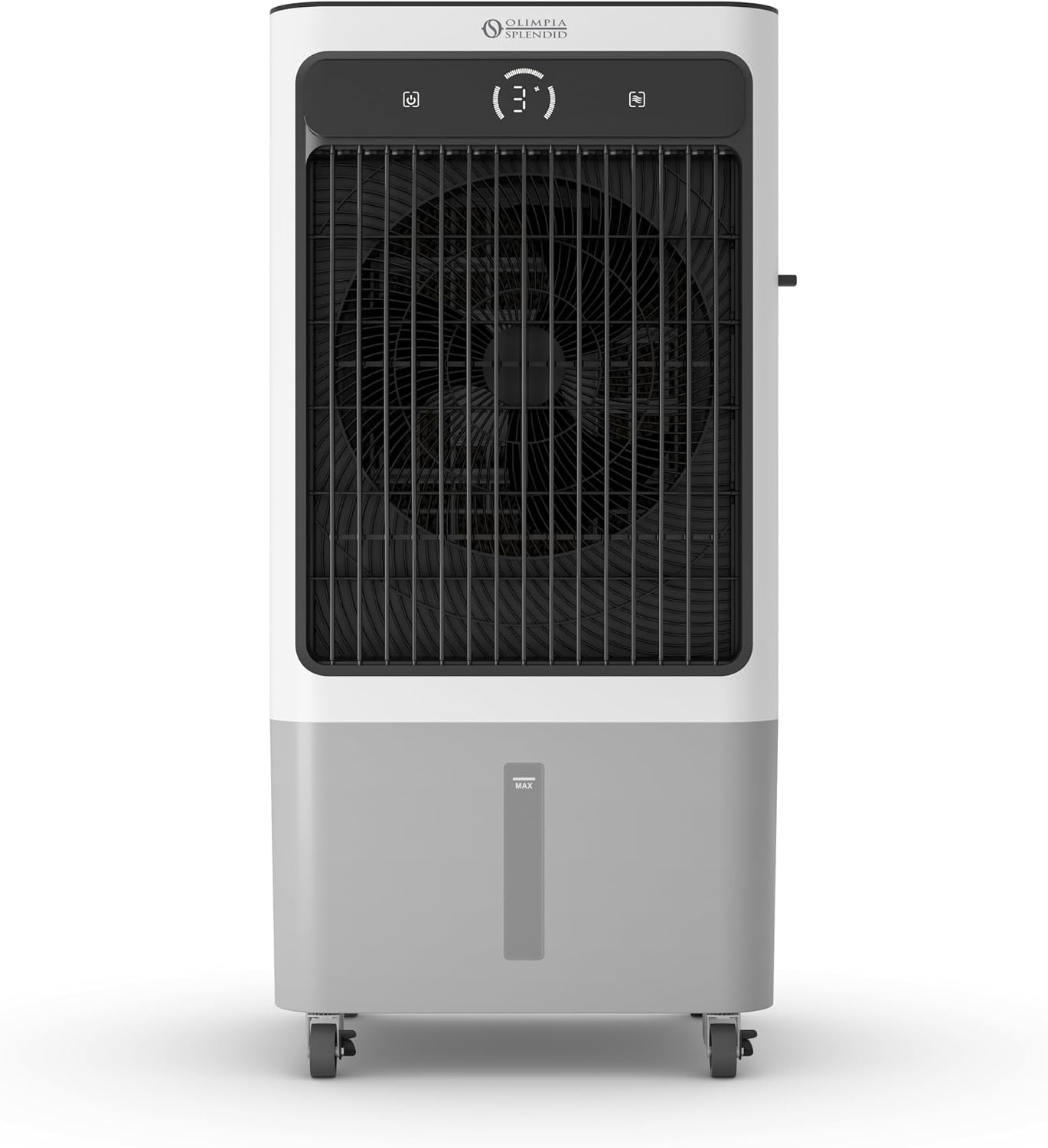 Olimpia Splendid, Peler 40 Verdunstungskühler, 40 Liter, Luftreiniger mit Verdunstungspanel, Kühlung, Belüftung, Touchscreen-Display, Innovatives Design
