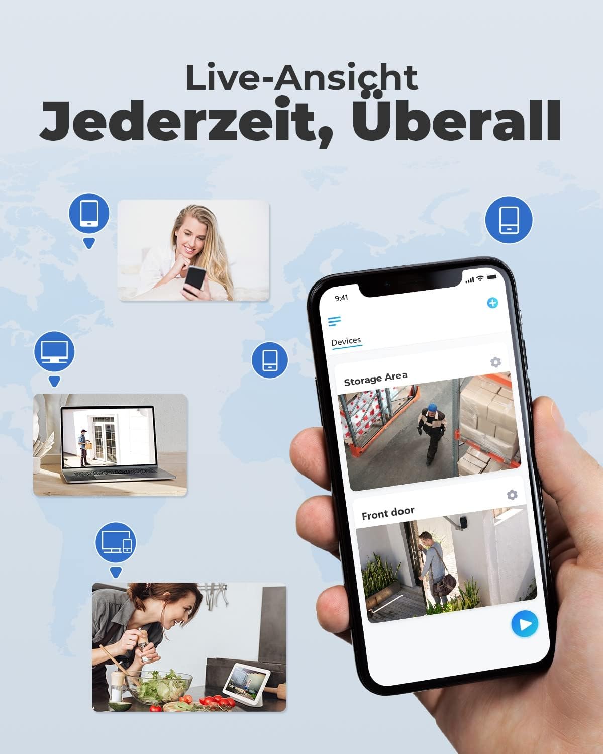 Reolink 4K Überwachungskamera Set, Videoüberwachung mit 8X 8MP PoE IP Kamera und 16CH 4TB HDD NVR, Personenerkennung und Fahrzeugerkennung, IP66, 30M IR Nachtsicht für Aussen, Innen, RLK16-800B8