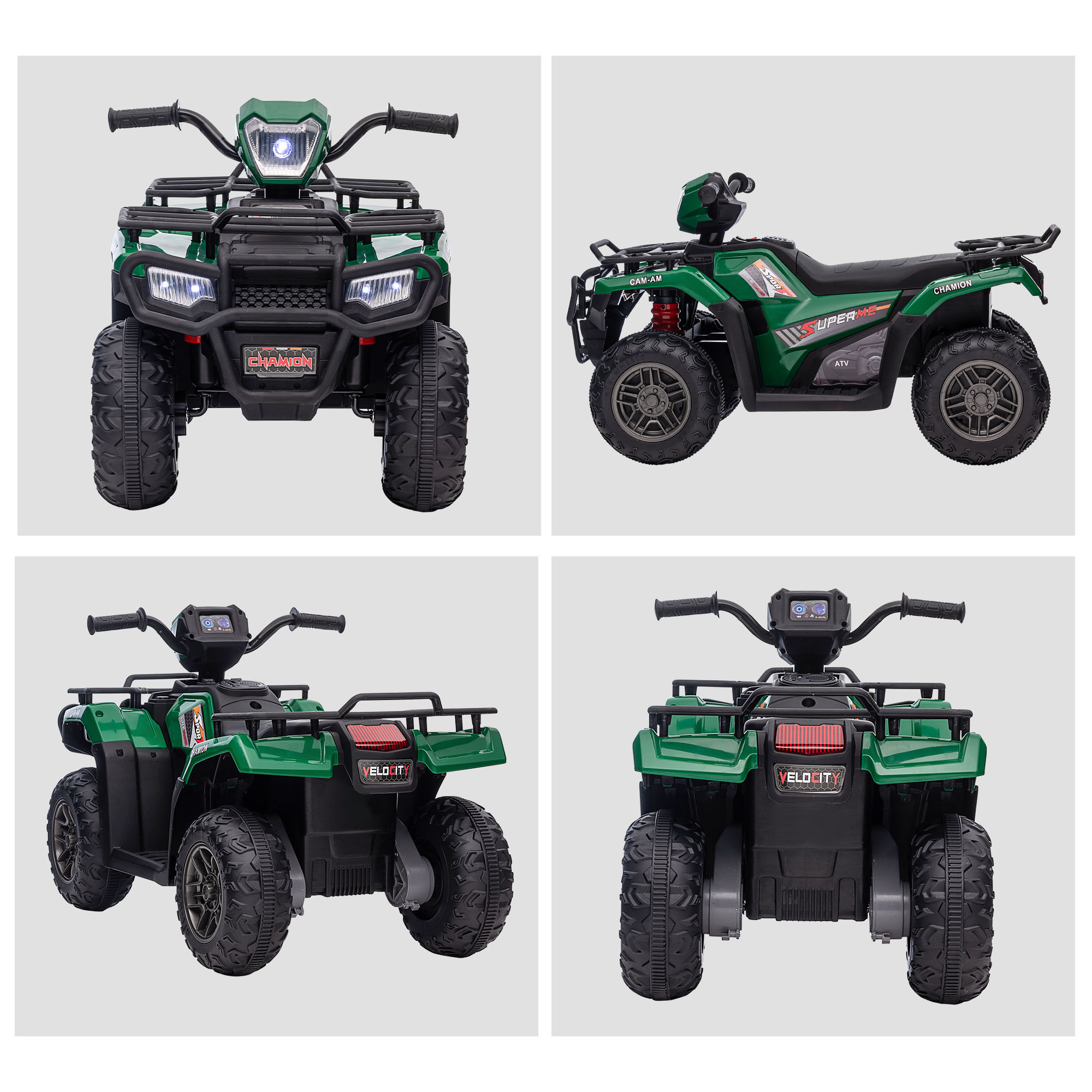 elektrische kinderquad, elektrische auto, elektrische quad, kindervoertuig, groen