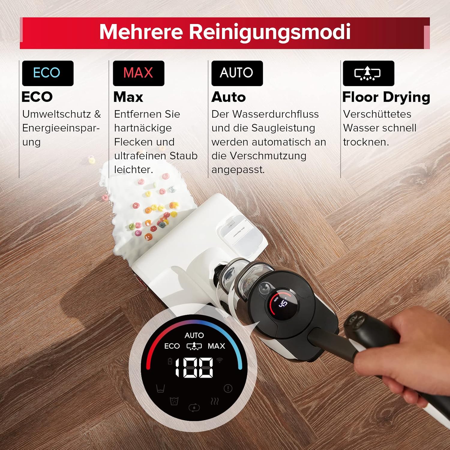 roborock Dyad Pro Nass Trockensauger Kabelloser Staubsauger 17000pa Automatische Trocknung & Selbstreinigend Wischsauger mit APP-Steuerung, Doppelte Wassertanks für Harte Bden