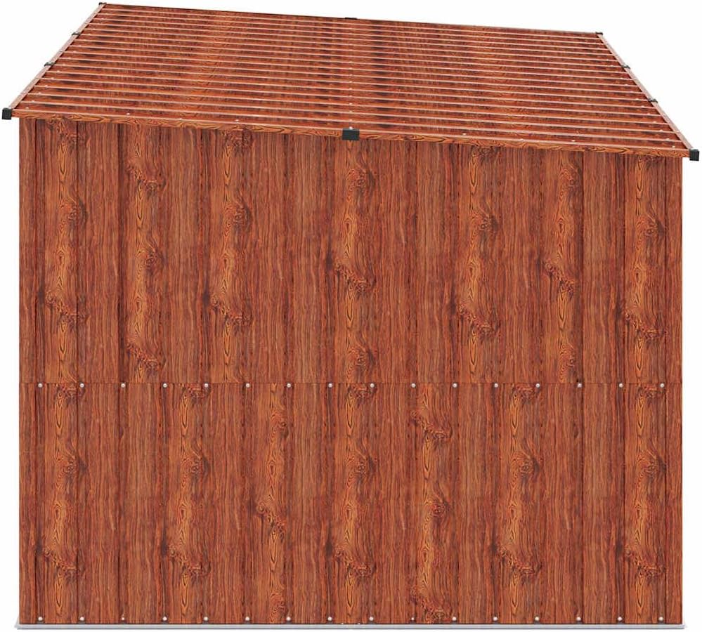 Fahrradschuppen 3 Stück Braun 215 x 206 x 157 cm Metall Gartenhaus Aufbewahrung Geräteschuppen Wetterfester Stauraum mit Sicherheitsschloss für Fahrräder und Zubehör