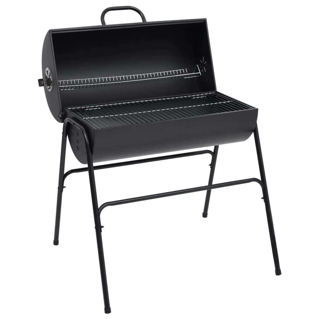 Grill 2025 z 2 czarnymi rusztami – przenośny grill stalowy o wymiarach 80x95x90 cm
