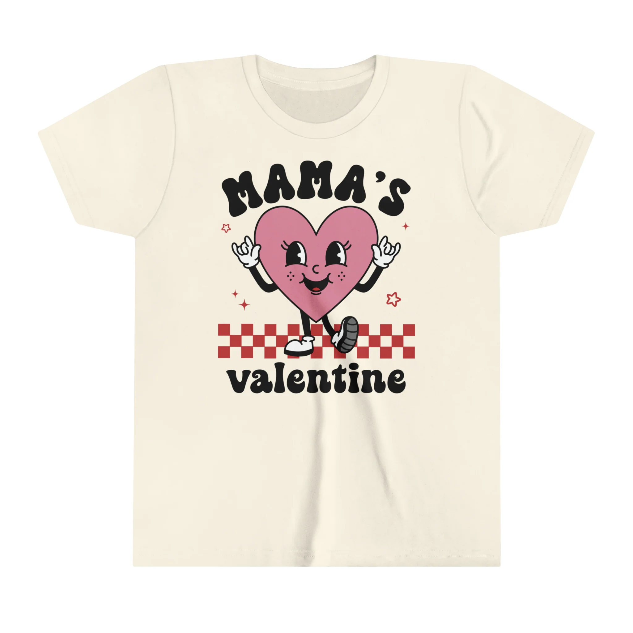 Retro Valentine's Day Kids Shirt - Cute Vintage Natural Valentine Toddler Tee - Mama's Valentine Shirt