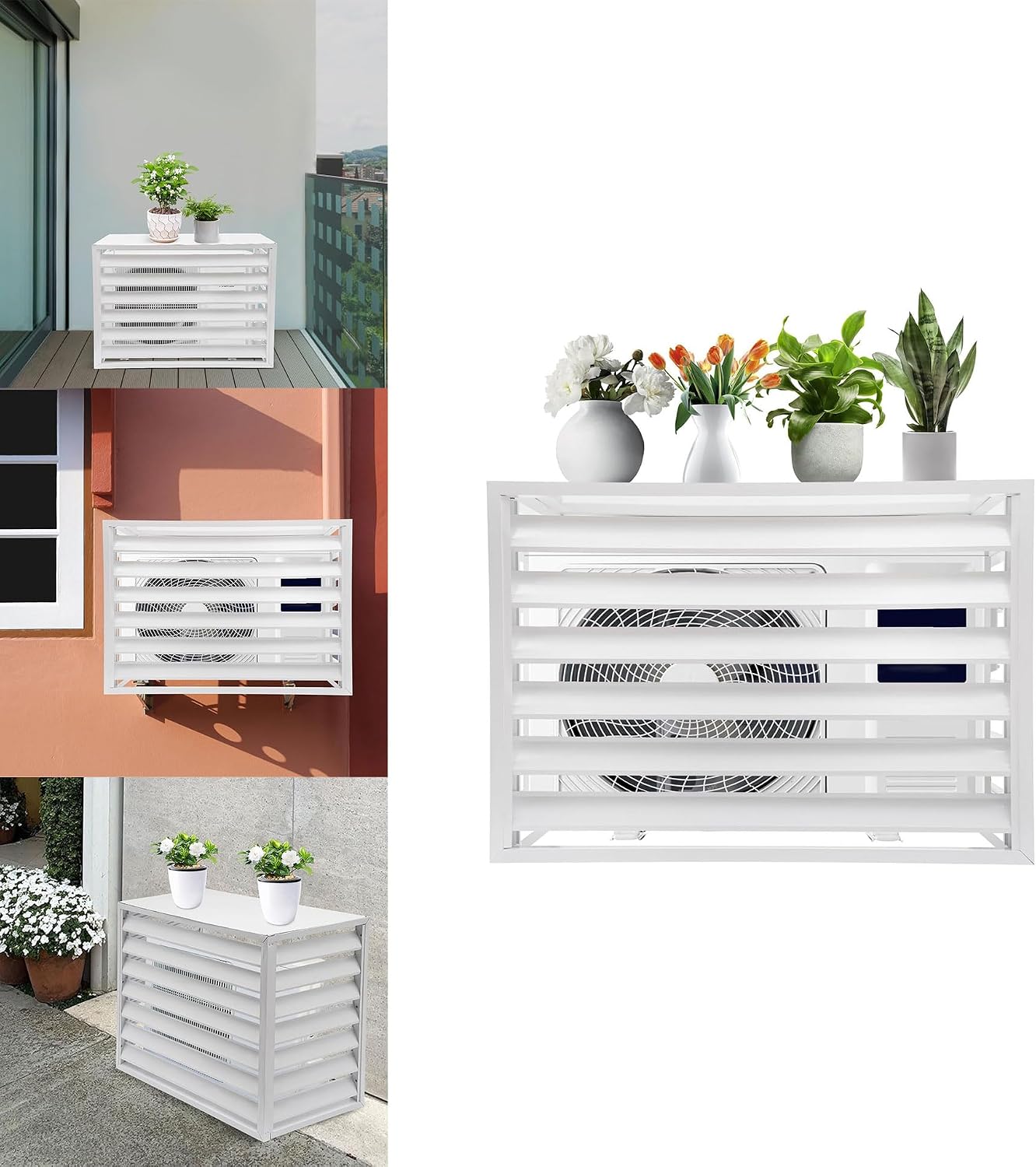 5P Außenklimaanlage Abdeckung Verkleidung aus Aluminium Wasserdichter Klimaanlagen Schutzabdeckung Staubschutz for Haus Rechteck Outdoor Fenster AC Einheit Split Schutzgitter for Wärmepumpen