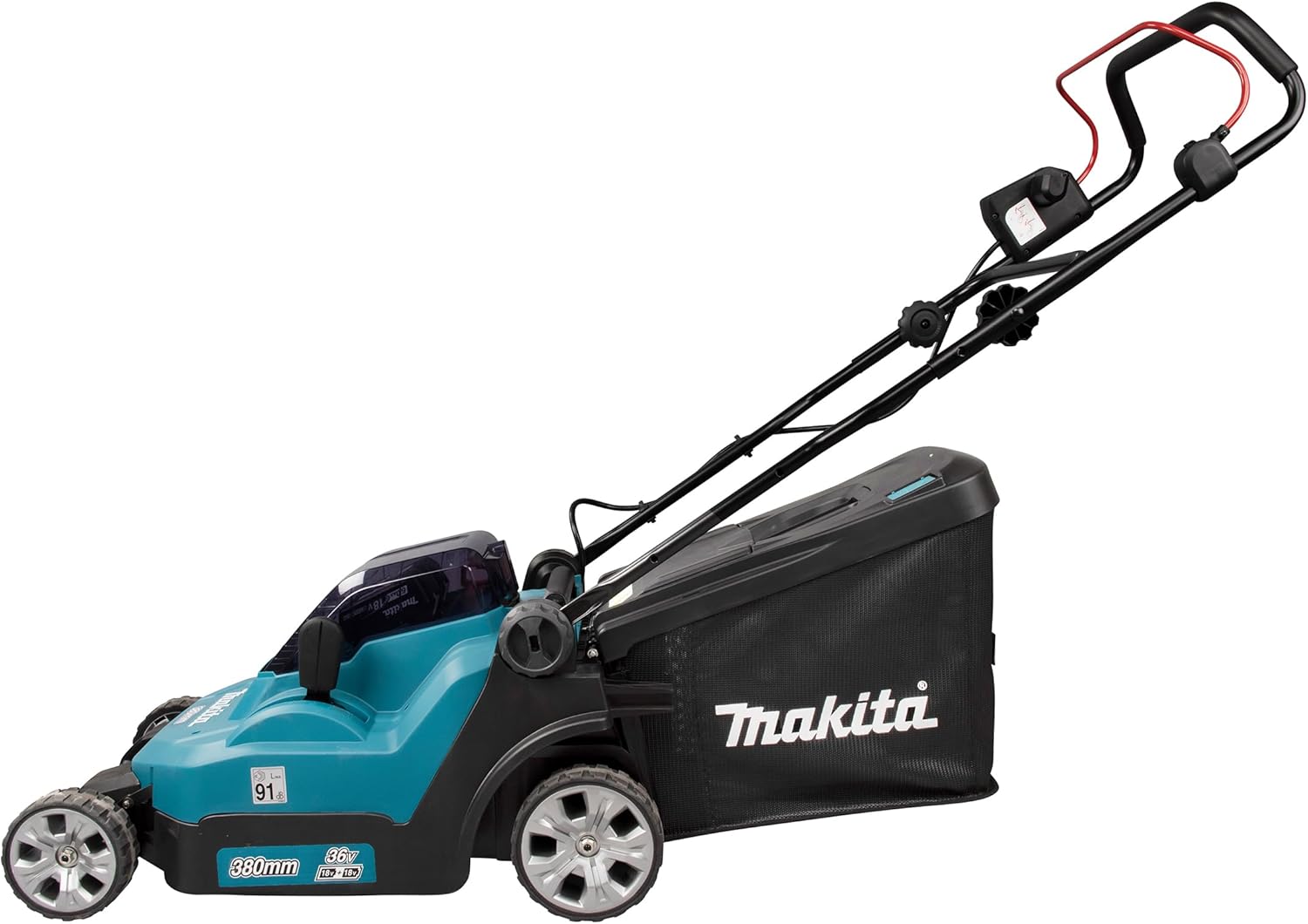 Makita DLM382PM2 Akku-Rasenmäher 2x18 V / 4,0 Ah, 2 Akkus + Doppelladegerät