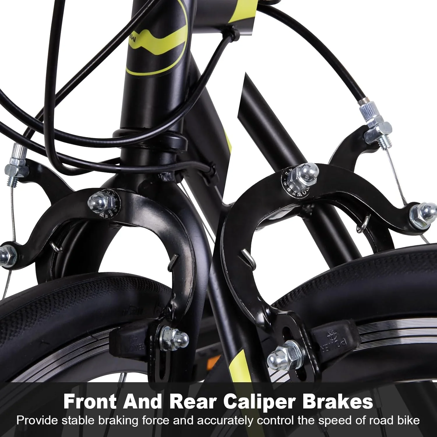 WEIZE Road Bike, 700C Wheel City Commuter Bicycle, Shimano 14 Speed Drop Bar, Racing Adult Bike with Caliper Brakes, High-Carbon Steel Hybrid Bikes