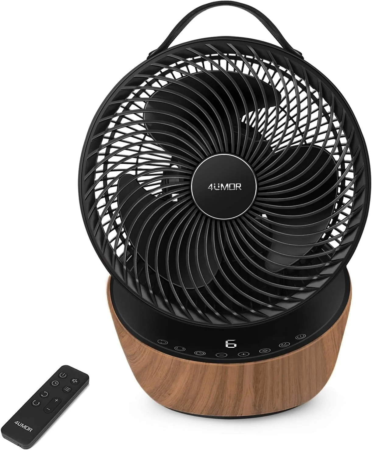4UMOR Ventilateur Ultra Silencieux 20dB avec Télécommande 1823m³/h Moteur DC 12 Vitesses 8h Minuterie 3D Oscillation Turbo Ventilateur de Table Circulateur d'Air pour Bureau Chambre, Noir
