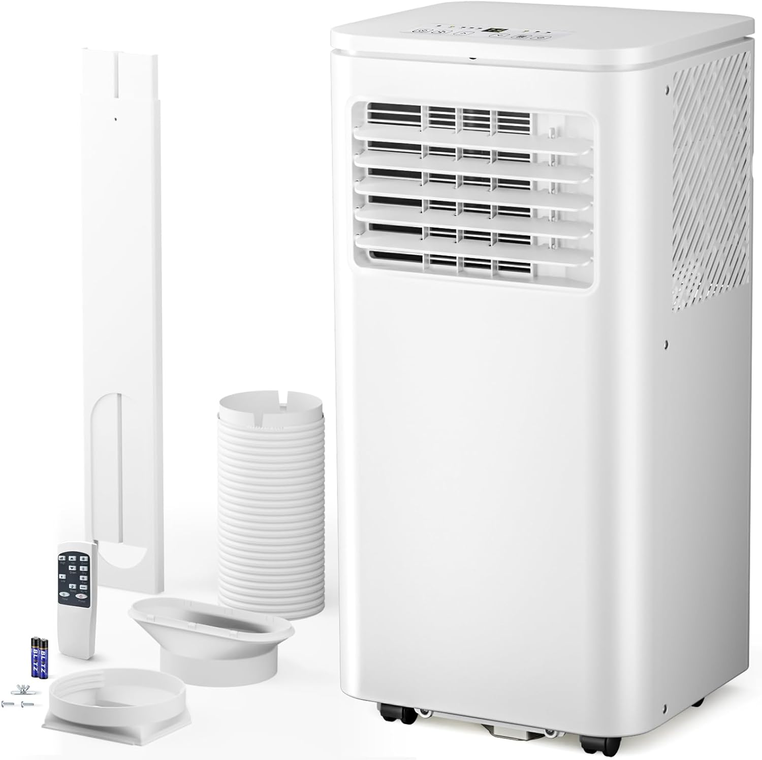Antarctic Star 8000 BTU Tragbare Klimaanlage, 4-in-1 AC-Einheit mit Kühlung, Luftentfeuchter & Lüftermodi, Schlafmodus, 24H Timer & Fernbedienung, bewegliche Räder & Fensterinstallationsset