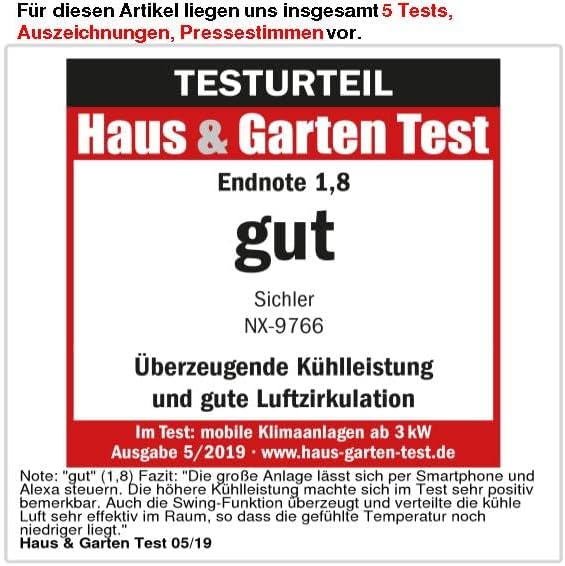 Sichler Haushaltsgeräte Klimaanlage mit App: Klimaanlage, Heiz-Funktion, 12.000 BTU/h, 3.500 W (Versandrückläufer) (Raum, Smarte, Kühler)