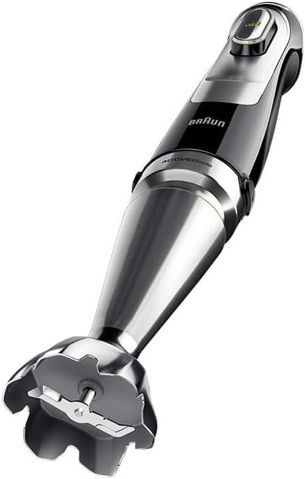 Braun MultiQuick 9 MQ 9187XLI staafmixer �C Staafmixer met Active PowerDrive technologie en 5 accessoires voor hakken, pureren, kloppen en crushen van ijs, 1200 watt, zwart/roestvrij staal