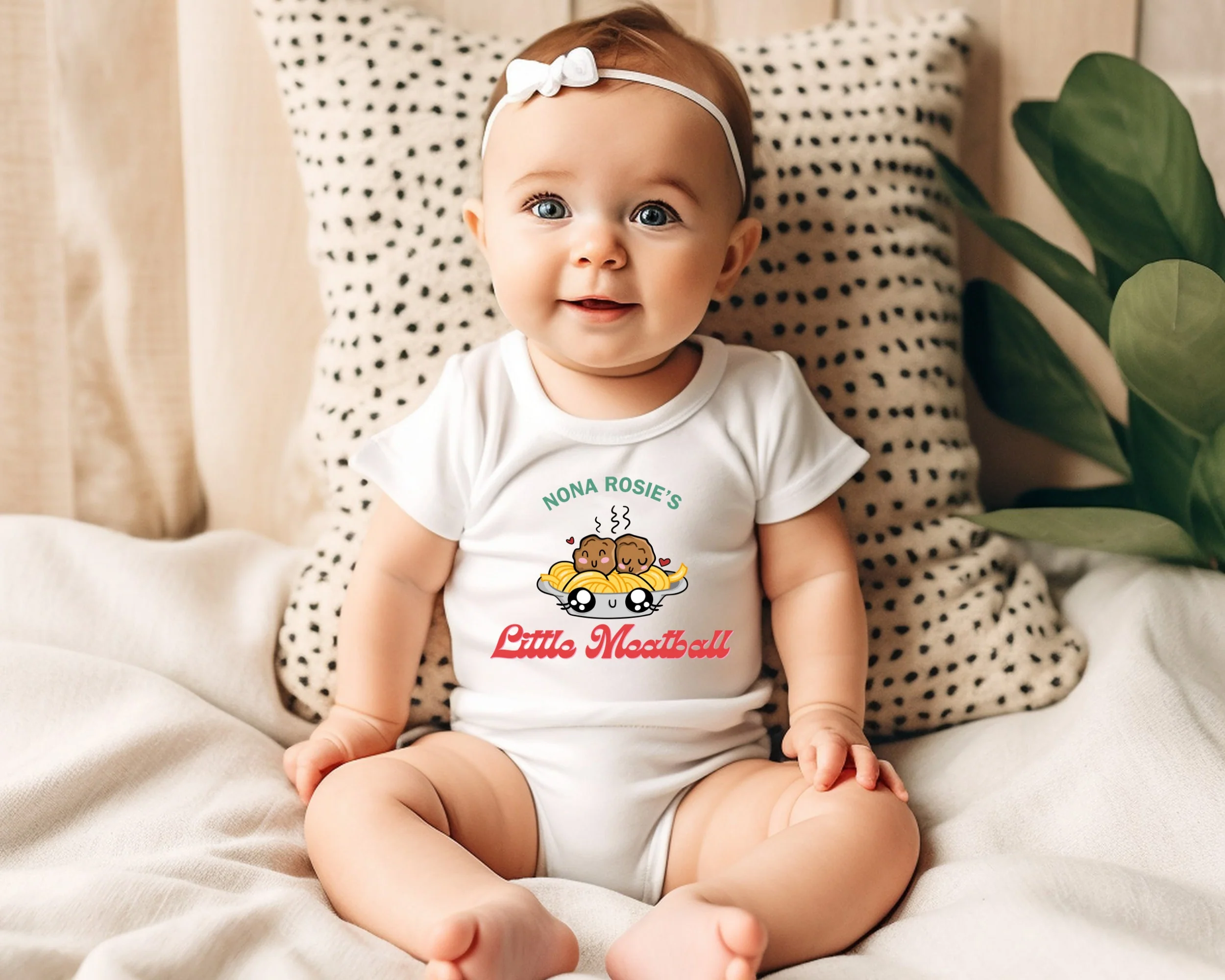 CUSTOM Little Meatball Baby Onesies? Baby Bodysuit Funny Baby Italian Baby Cute Baby Gift Food Kids Tshirt - Nona's Little Meatball