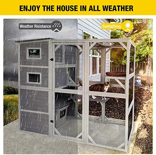 COZIWOW 4-Tier Enclosure with Weatherproof Roof
