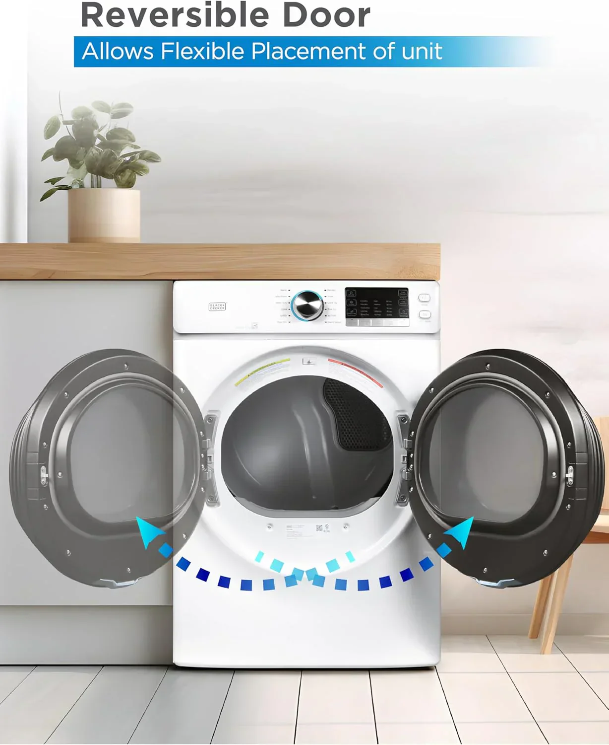 Compact Clothes Dryer 1.5 Cu. Ft. 850W Electric Dryer 120V Vented Dryer Stainless Steel Drum