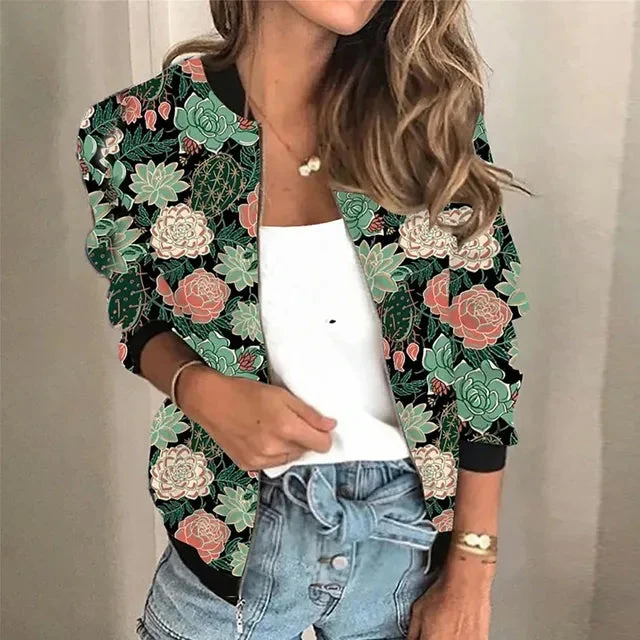 Elena Damenjacke mit Print und Rei?verschluss