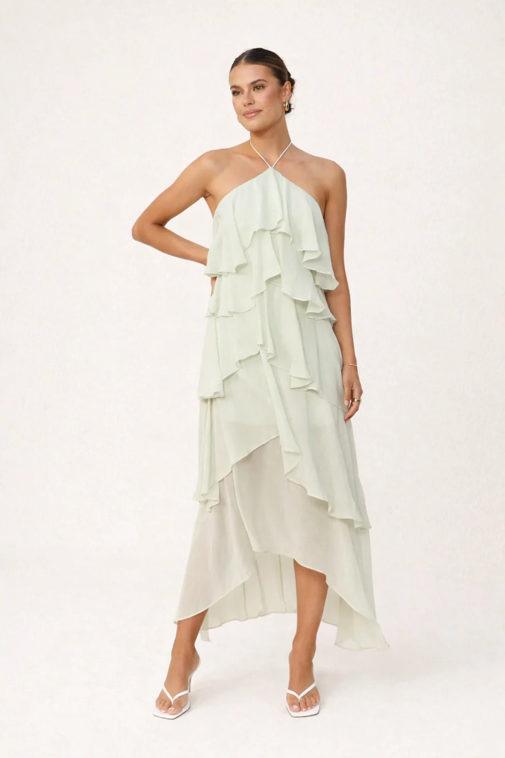 Damen Halterneck Maxikleid | Langes Festkleid f��r Hochzeiten & Besondere Anl?sse | Sommerliches Abendkleid R��ckenfrei