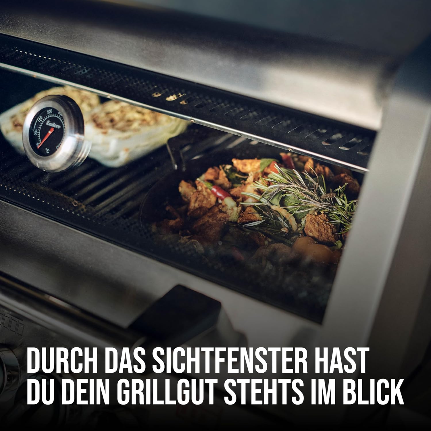 Enders® Gasgrill MONROE PRO 3 SIK TURBO, 3-Edelstahlbrenner, Seitenkocher, Infrarot-Backburner, PanoVision Sicht, HEAT RANGE™-Brenner, SWITCH GRID™, 800 °C TURBO ZONE™, SIMPLE CLEAN™ #8376