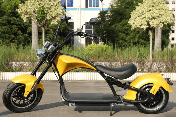Mangosteen M1P Elektro-Chopper Gelb – 2000W Bürstenloser Motor, 60 km/h Hchstgeschwindigkeit