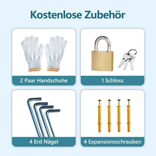 Geräteschuppen Metall 4 x 10 Fuß Anlehn-Design, Gerätehaus mit Fenster & Pultdach, wetterfester Stahlschuppen als Fahrradgarage für 2-3 Fahrräder, Mülltonnenbox & Gartengerätehaus, abschließbar, Grau