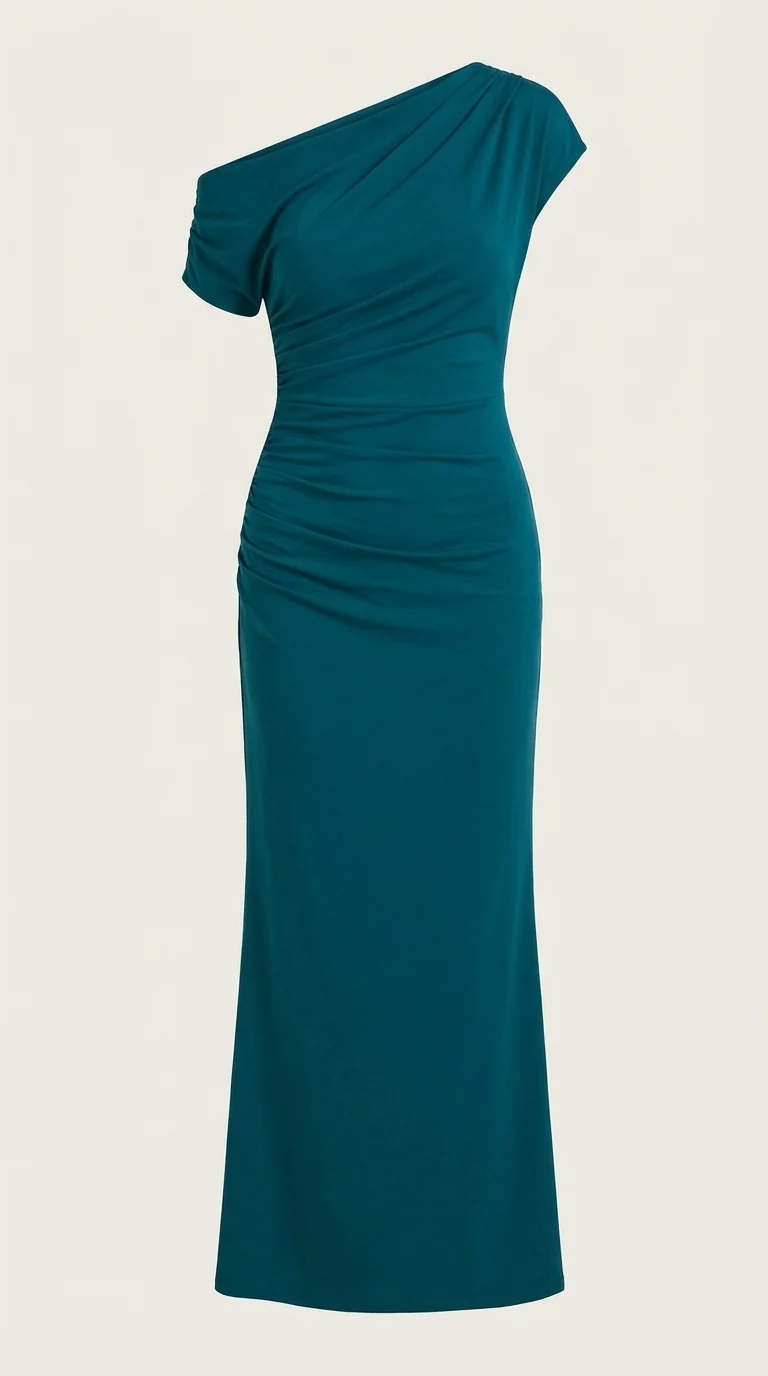 One-Shoulder-Maxikleid