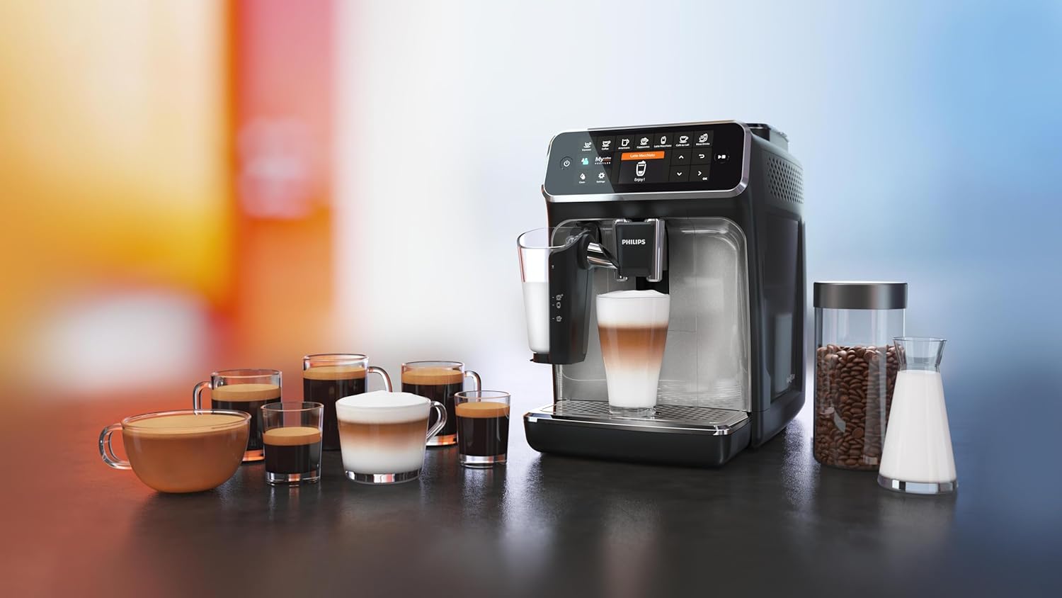 Philips Series 5400 volautomatische koffiemachine - LatteGo melksysteem, 12 koffiespecialiteiten, intu?tief display, 4 gebruikersprofielen, chroom (EP5447/90)