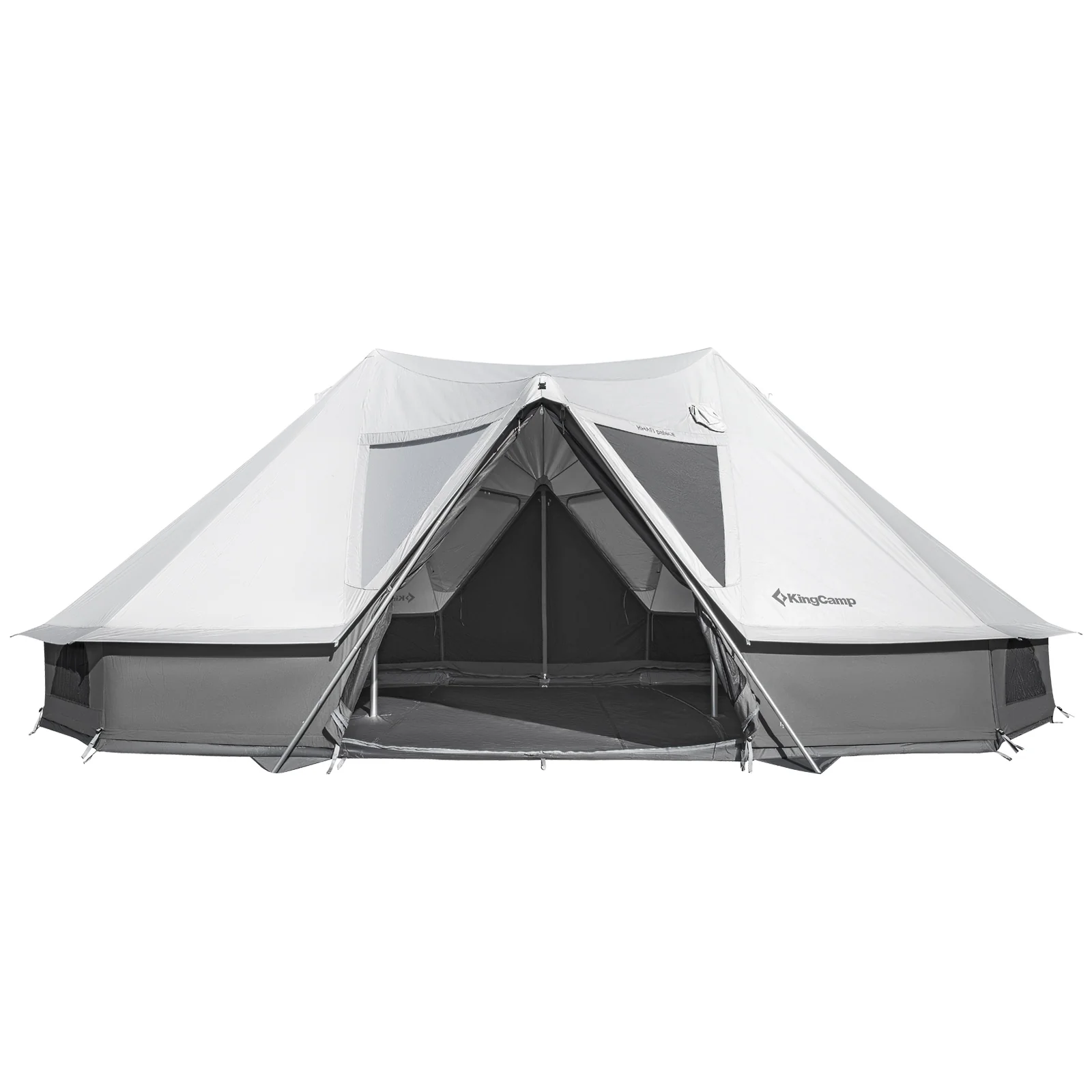 KingCamp Khan Palace �C ruim glamping-tent met variabele ventilatie, hoge stahoogte & schoorsteenoptie voor grote groepen