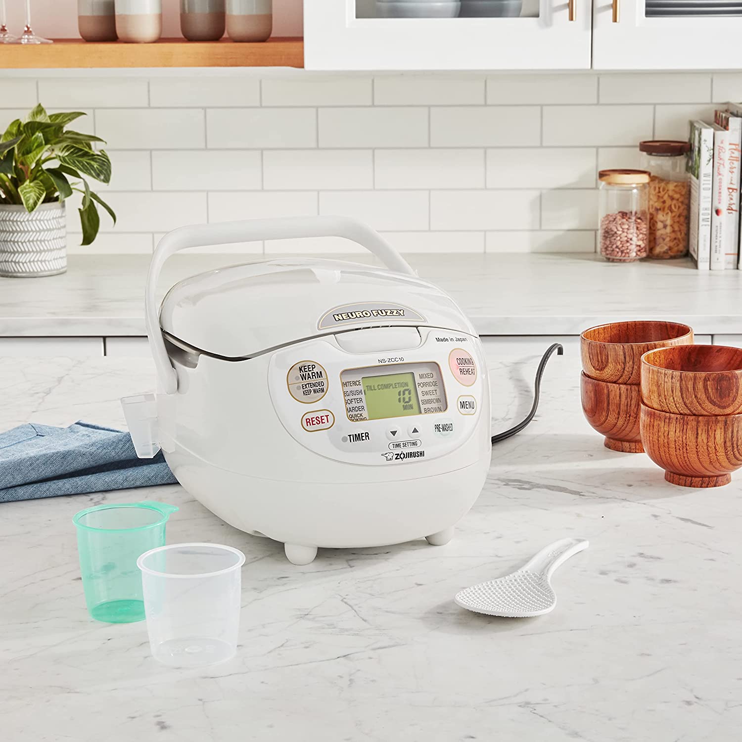 2025 Zojirushi, Made in Japan Neuro Fuzzy Rice Cooker, 5.5-Cup, Premium White