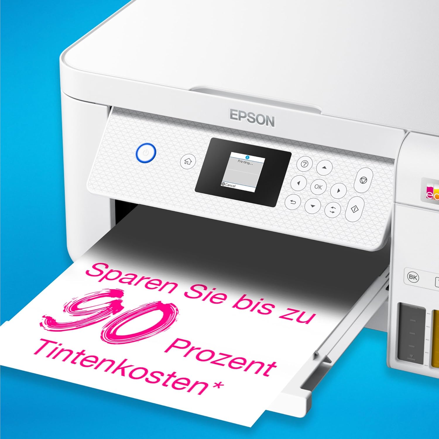 Epson EcoTank ET-2826 A4-Multifunktions-Wi-Fi-Tintentankdrucker, mit einem im Lieferumfang enthaltenen Vorrat an Tinten bis zu 3 Jahren