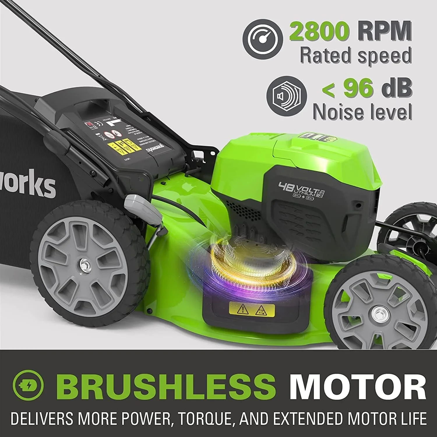 Greenworks 48V (2x24V) Selbstfahrender Akku Rasenmher f��r groe Flchen bis zu 480m, 46cm Schnittbreite, 55L Sack PLUS zwei 4Ah-Akkus und Doppelladegert GD24X2LM46SPK4X
