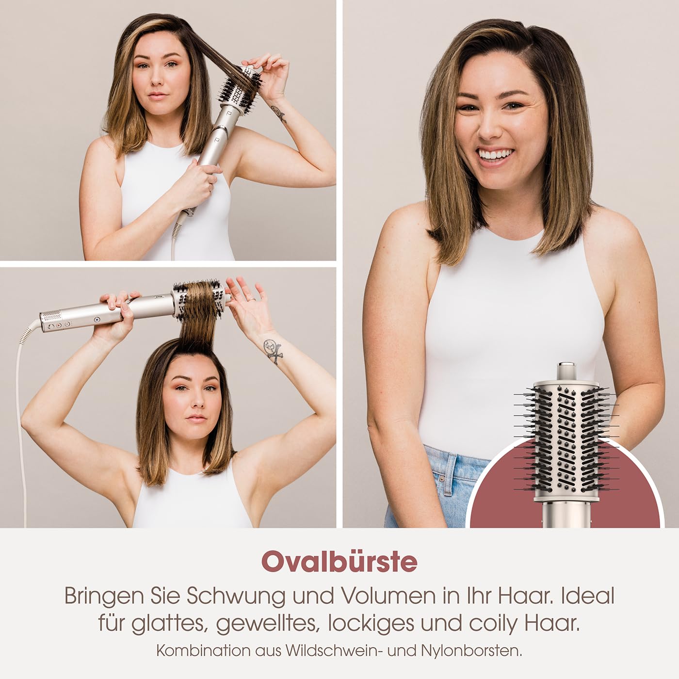 Shark FlexStyle 5-in-1 Luftstyler & Haartrockner, Auto-Wrap-Lockenaufsatz, Paddle-Bürste, Ovalbürste, Konzentrator, Diffusor, Aufbewahrungskoffer, Keine Hitzeschäden, Schwarz/Roségold, HD440EU