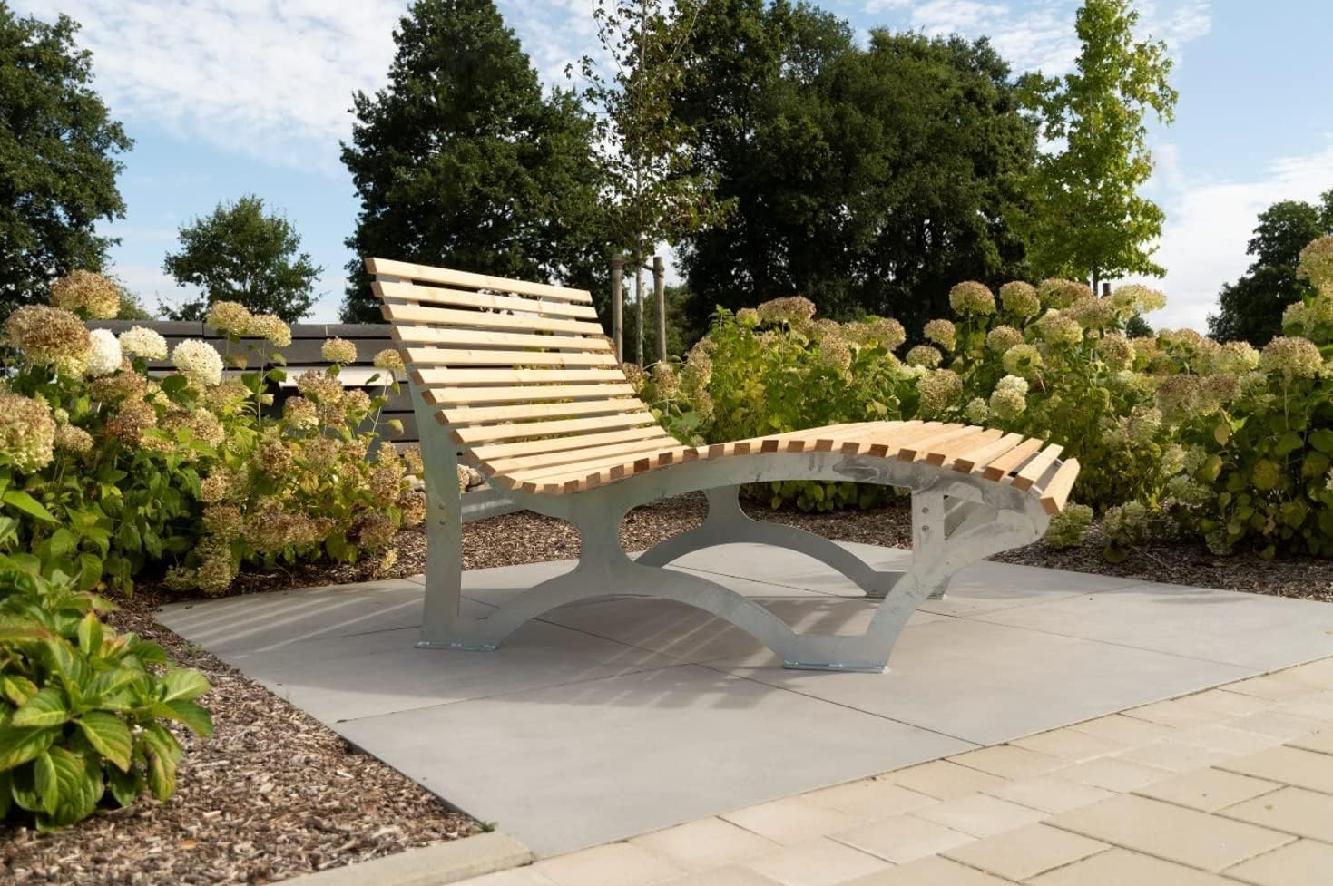 Waldsofa für 2-3 Personen, Sonnenliege, Relaxliege, Wellenliege, Holzliege, Himmelsliege, Gartenliege für den Garten, verzinkt