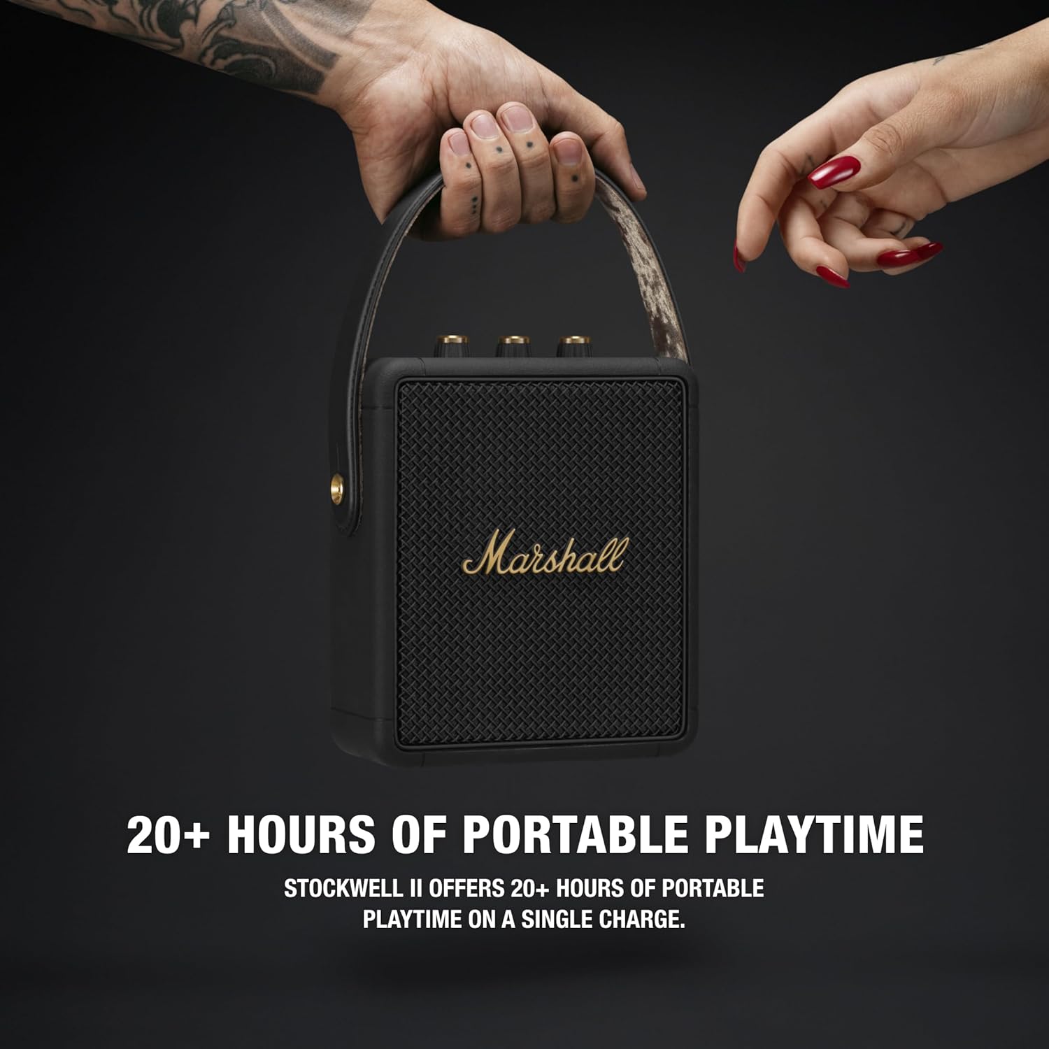 Marshall Stockwell II Portable Bluetooth Speaker - Black&Brass