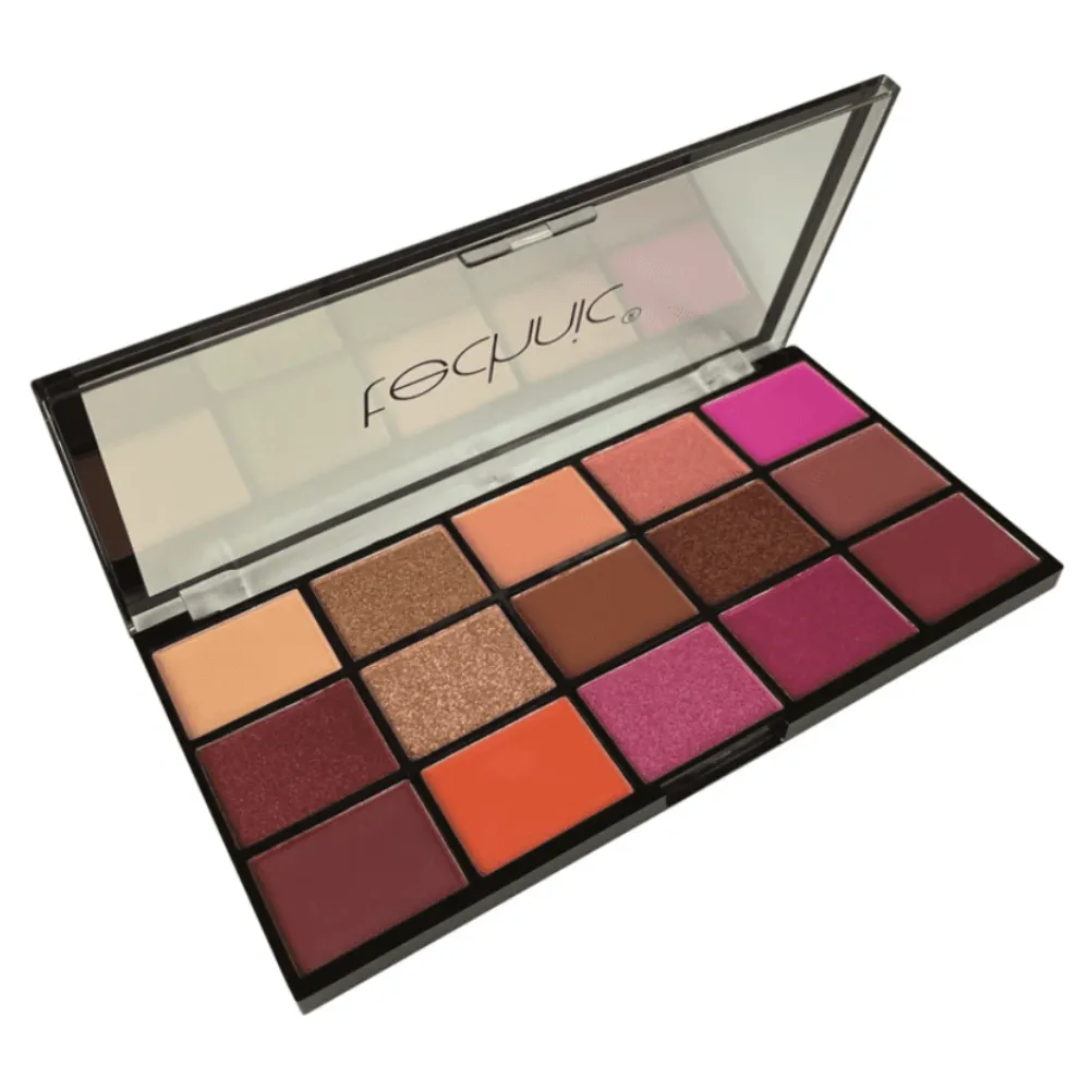 Technic Pressed Pigment Palette Hot Love 20536 �?15 Warm & Romantic Shades