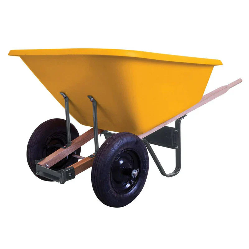 8 Cu Ft Poly Wheelbarrow with Dual Tires – Durable Plastic Construction