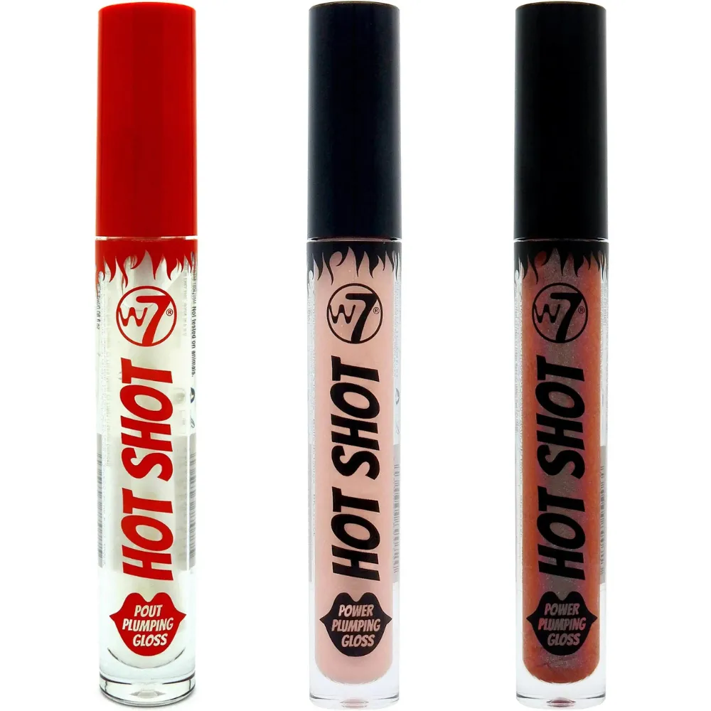 e??? W7 Hot Shot Power Plumping Lip Gloss a?? Clear / Dirty Talk / Sweet Talk (CHOOSE)