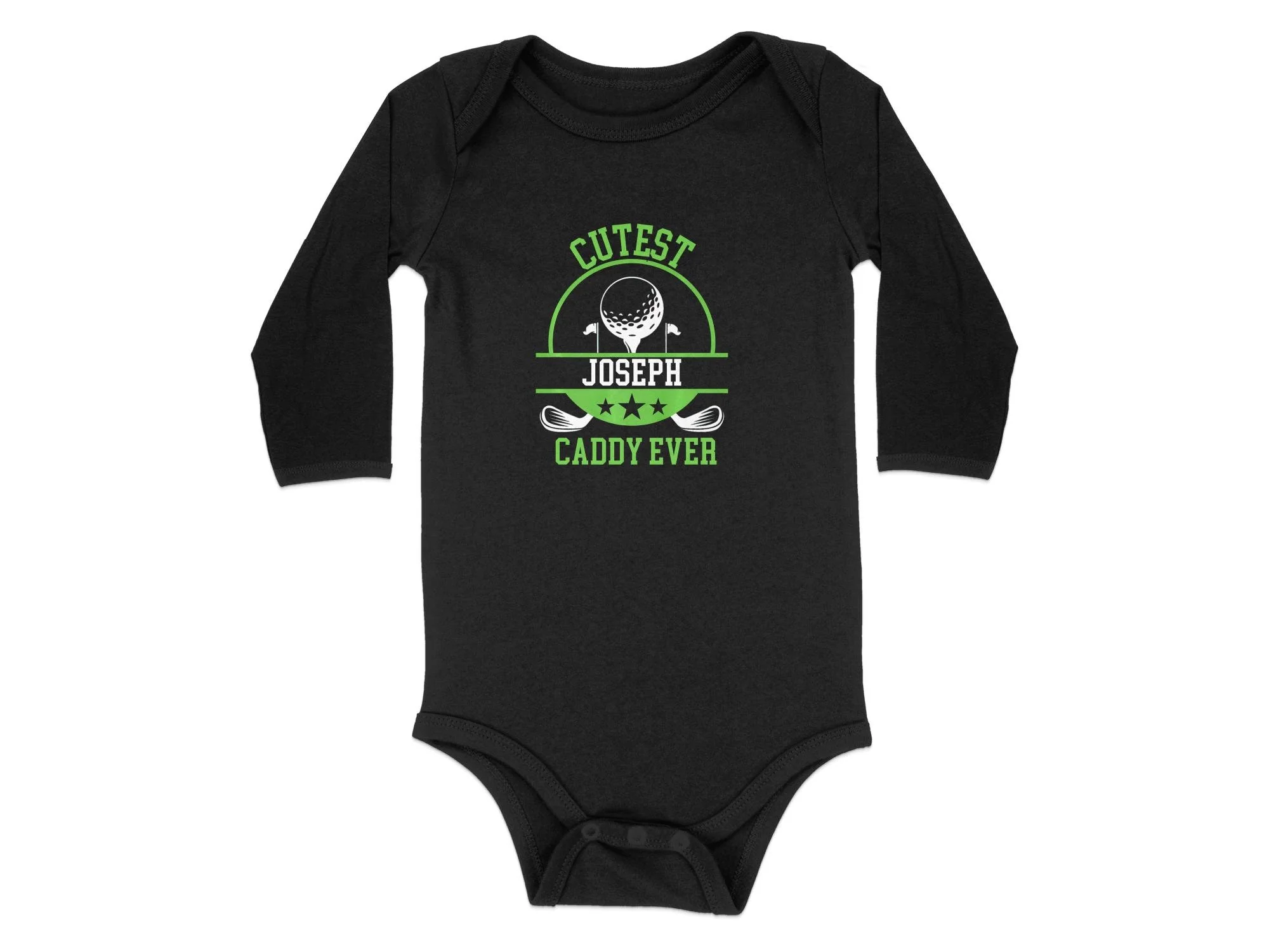Custom Baby Caddy Bodysuit, Cute Golf Personalized Name Baby Romper, Custom Name Golf Outfit Baby Boy