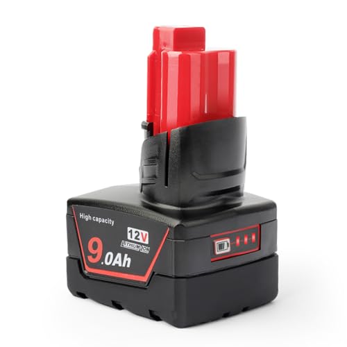 Aoyan Milwaukee M12   Batteria di ricambio agli ioni di litio, 12 V, 7,5 Ah, 12 V, 5000 mAh, 48 11 2440 48 11 2402 48 11 2411, 9.0Ah : Amazon.it: Fai da te