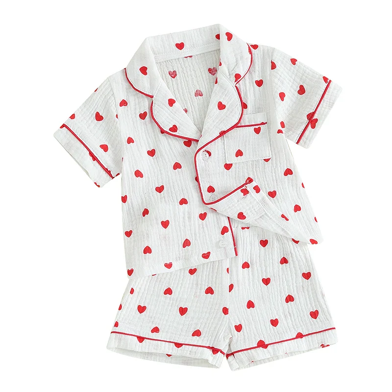 Toddler Baby Girl Pajamas Valentine's Day Pajama Set