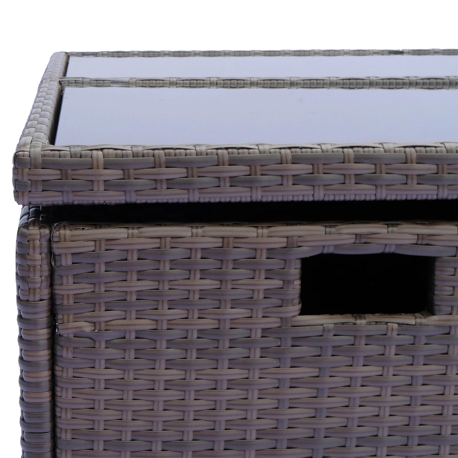 Poly-rotan zitgroep 21-delig Zitset met kussens, tuinmeubelen, aluminium bruin